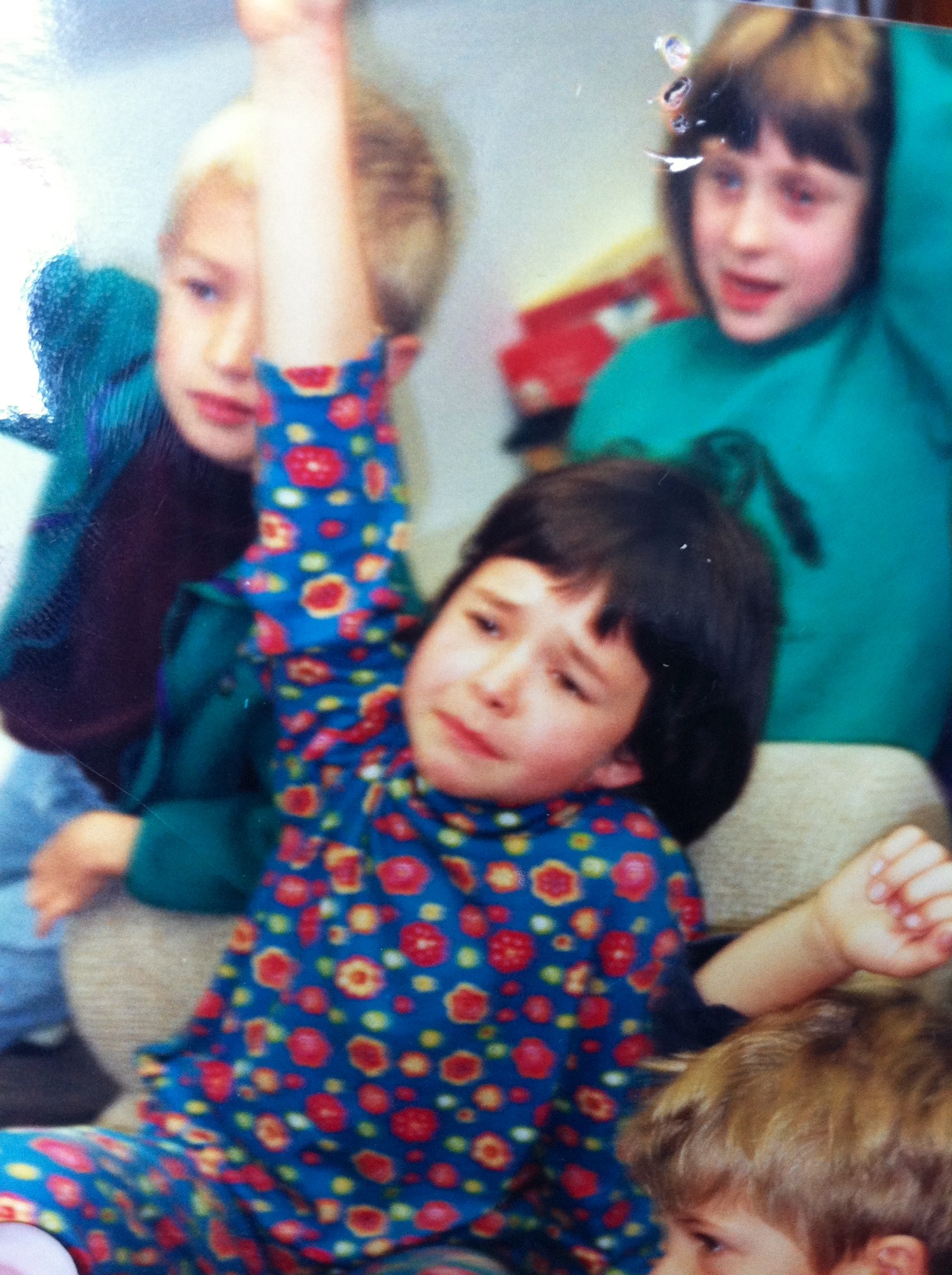 My daughter in 2nd grade in an agony of desperate excitement. "Pick me!" One of my favorite photos of all time. 