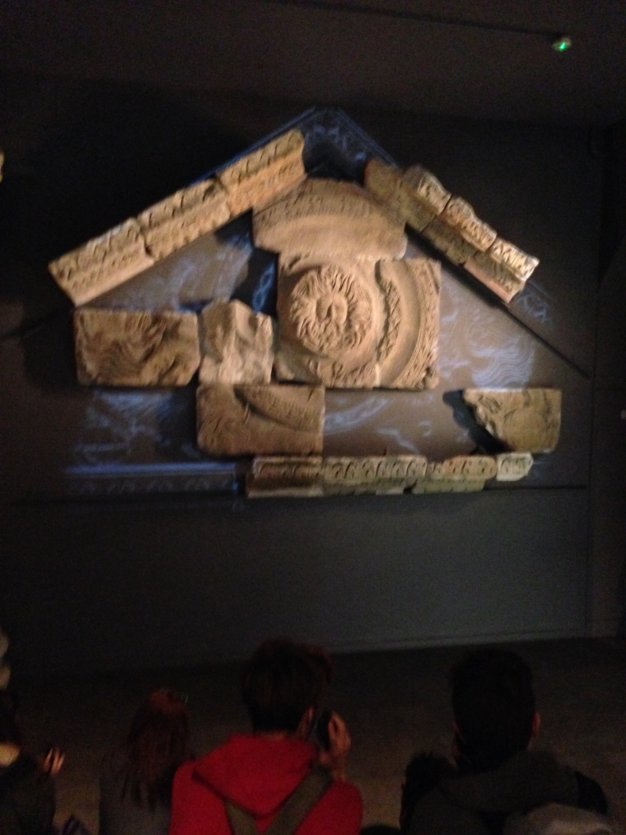 Benevolent Gorgon's face in partially reconstructed frieze. Very iconic image for this site. 