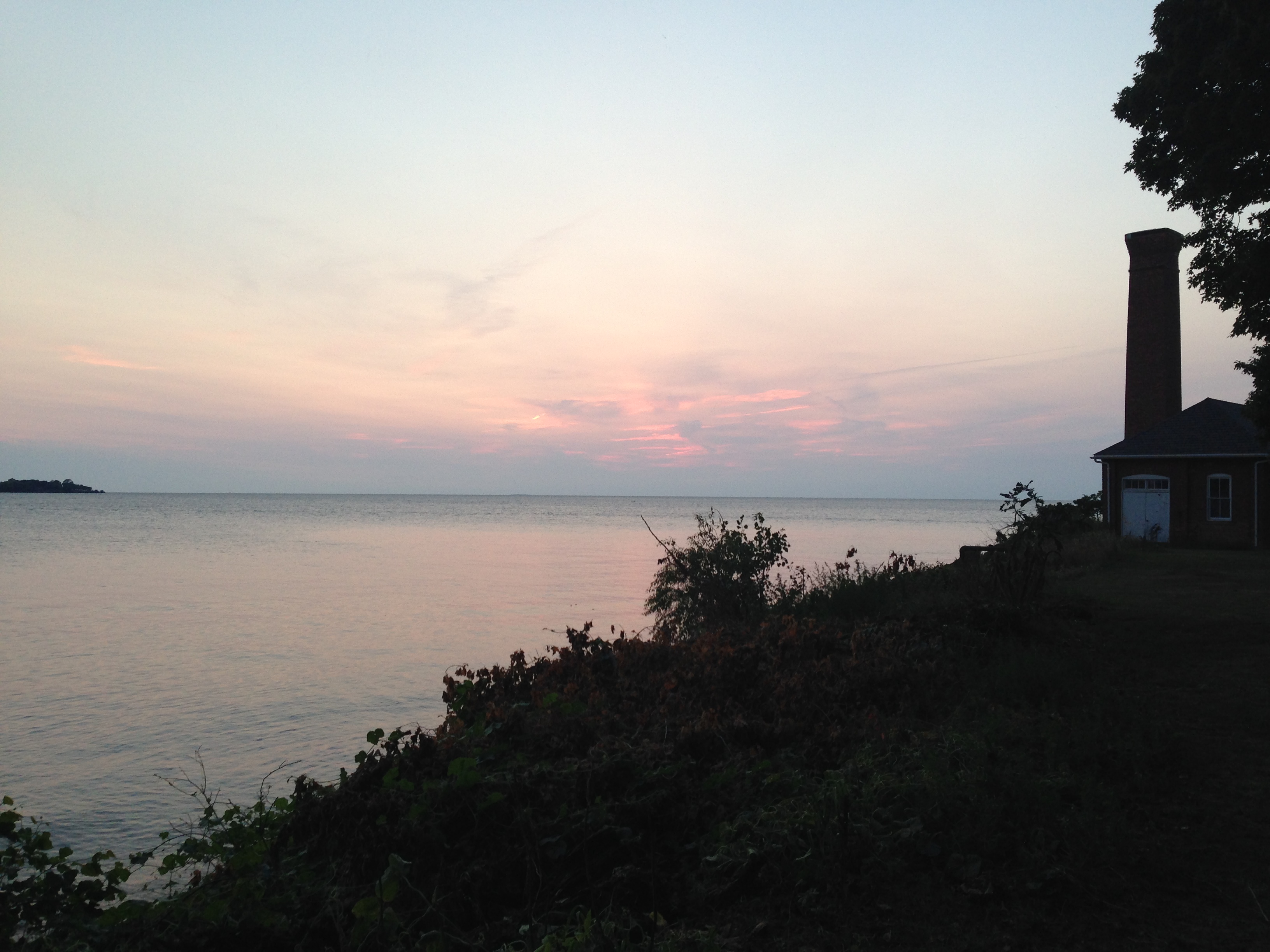 Lake Erie at sunset from the grove on Middle Bass Island. 