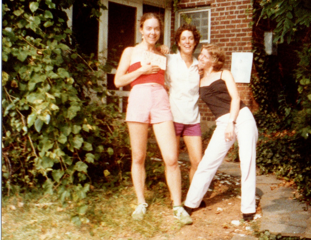 Me, Molly, and our friend Bridget, outside the Cottage-of-Many-Parties.