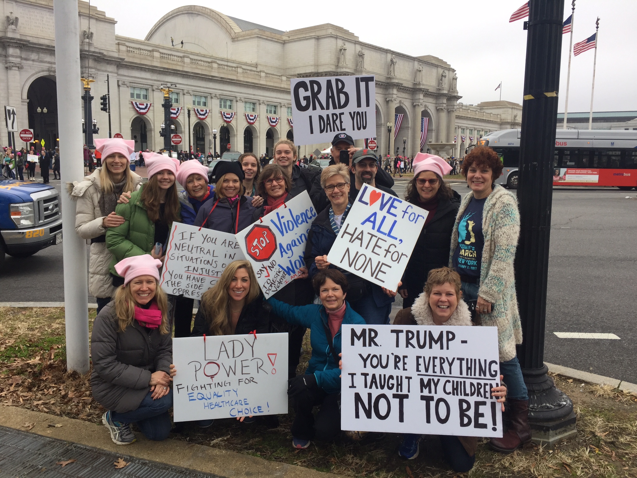 Some friends and colleagues of mine in D.C. with their posse. 